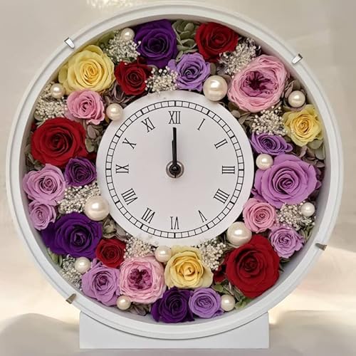 ⚫️プリザーブド壁時計⚫️ Amazon.co.jp: プリザーブドフラワー 時計 花時計 プレゼント 花